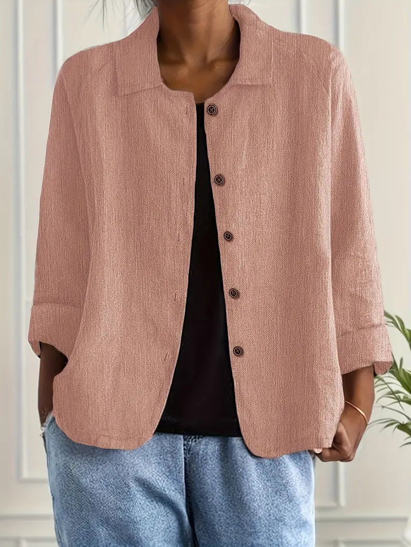 Sofia | Relaxed Button Front Layering Top