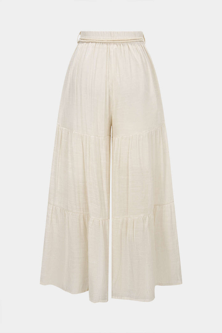 Anna | Ruched High Waist Wide Leg Pants