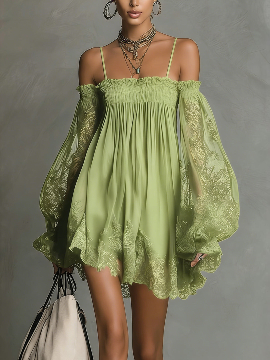 Tiara | Off-Shoulder Lace Mini Dress