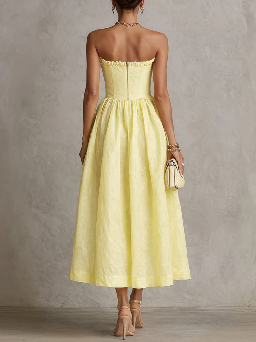 Siena | Strapless Floral Midi Dress