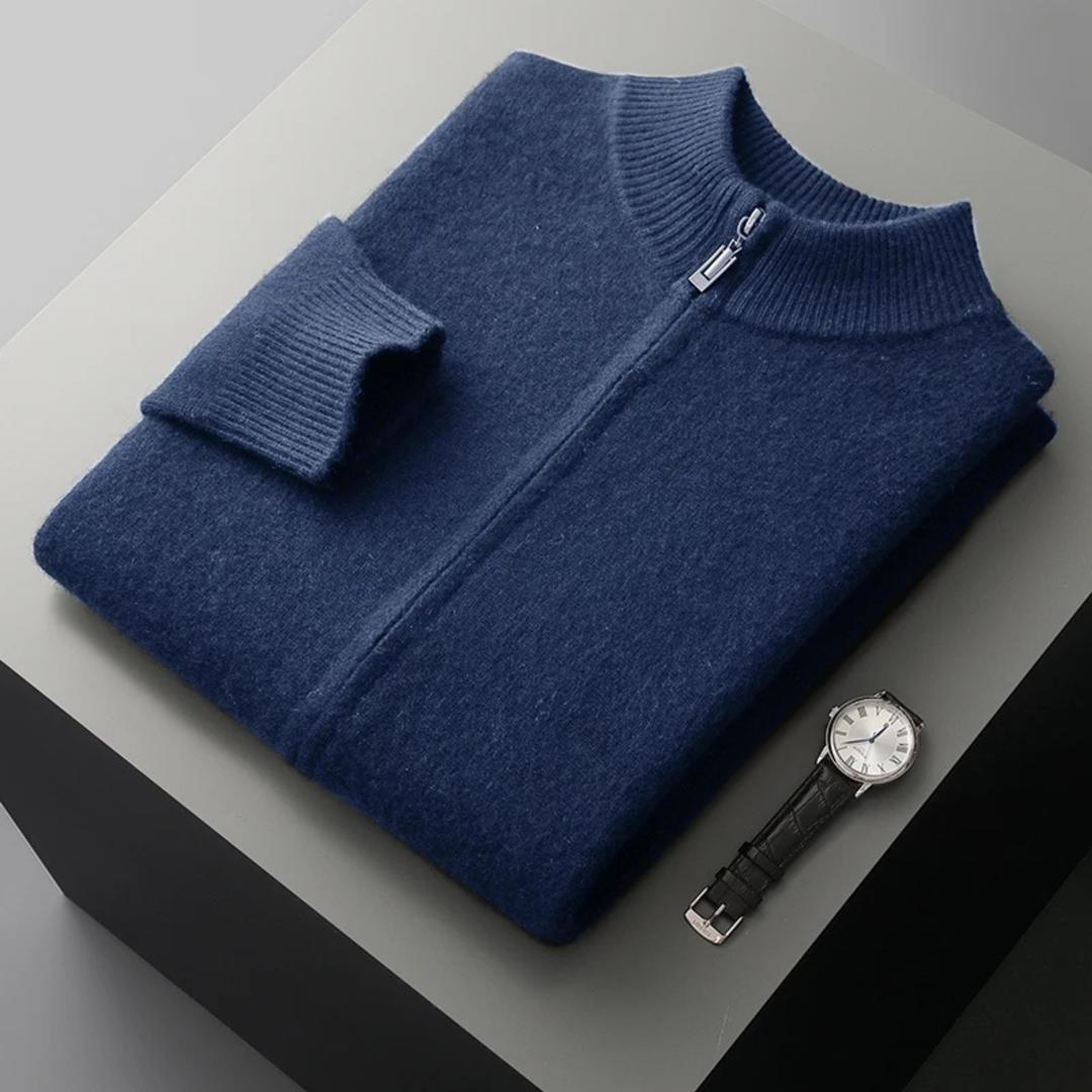 The Thornhill Cashmere Sweater – Men's 100% Soft Luxury Wool Zip Cardigan