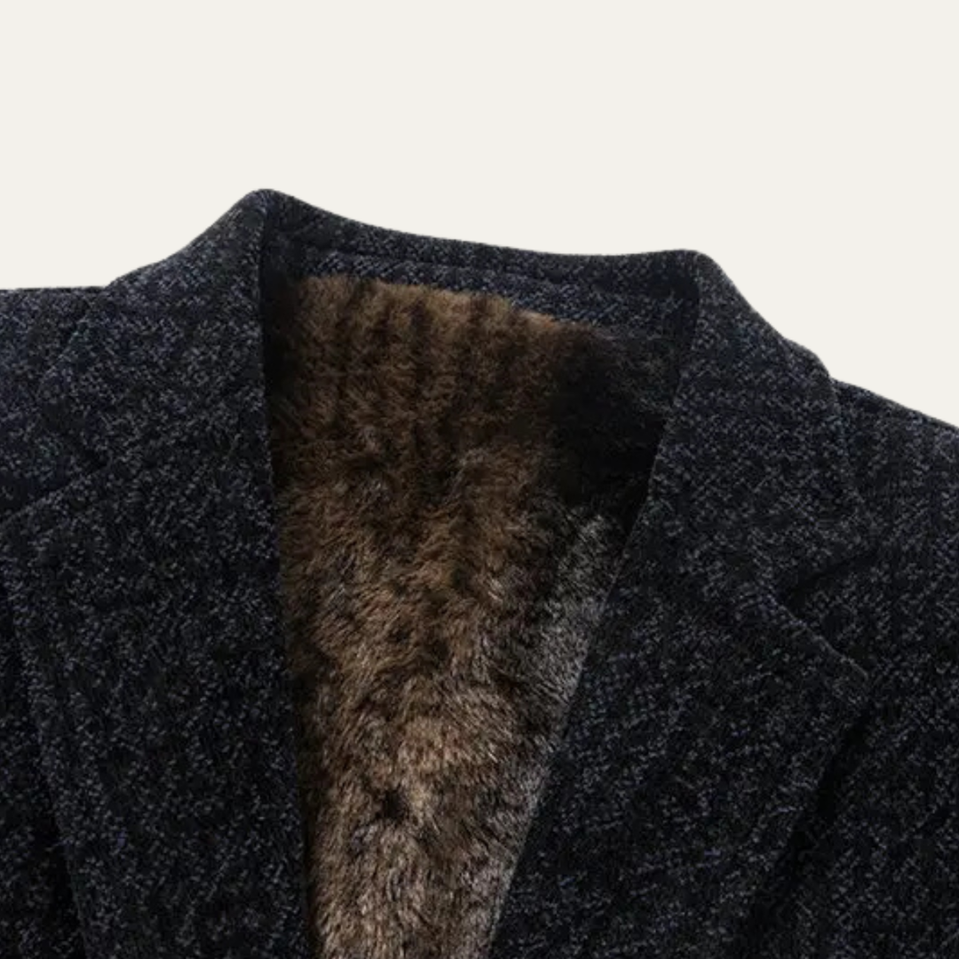 The Portwell Men’s Business Chenille Warm Fur Lined Blazer