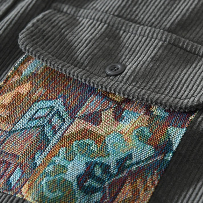 Mercer - Textured Patchwork Button-Up Shirt