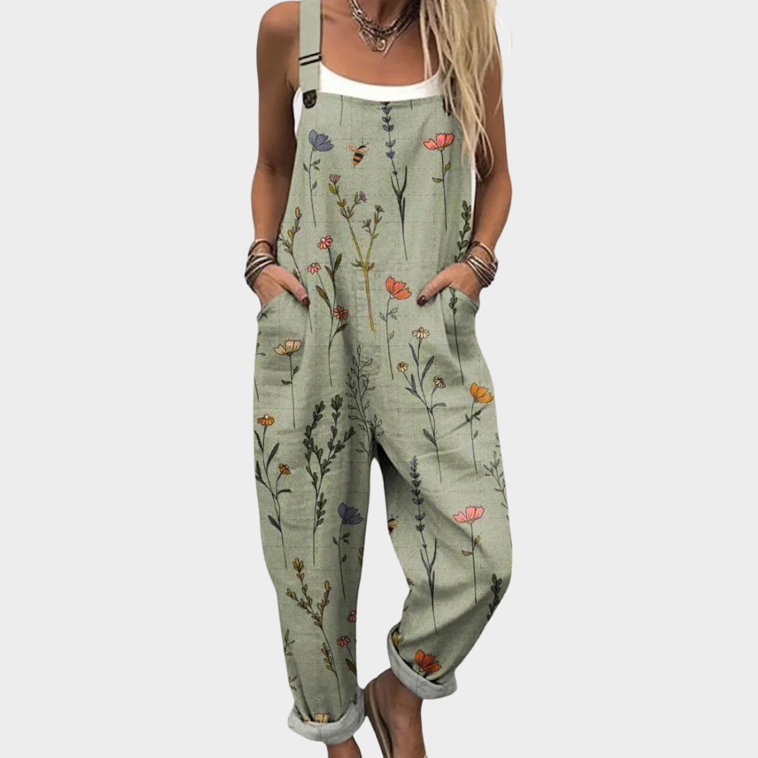 Sharon | Floral Print Relaxed Overalls