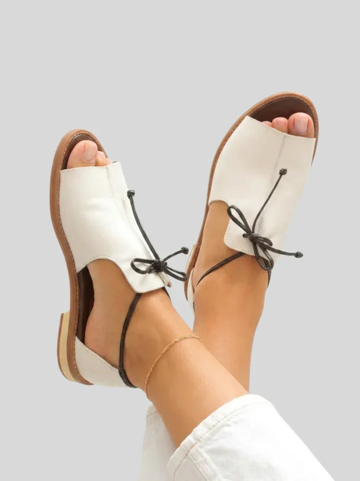 Margot | Metallic Tie-Front Comfort Sandals