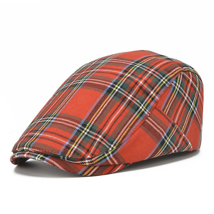 Vallen - Vintage Plaid Beret Cap