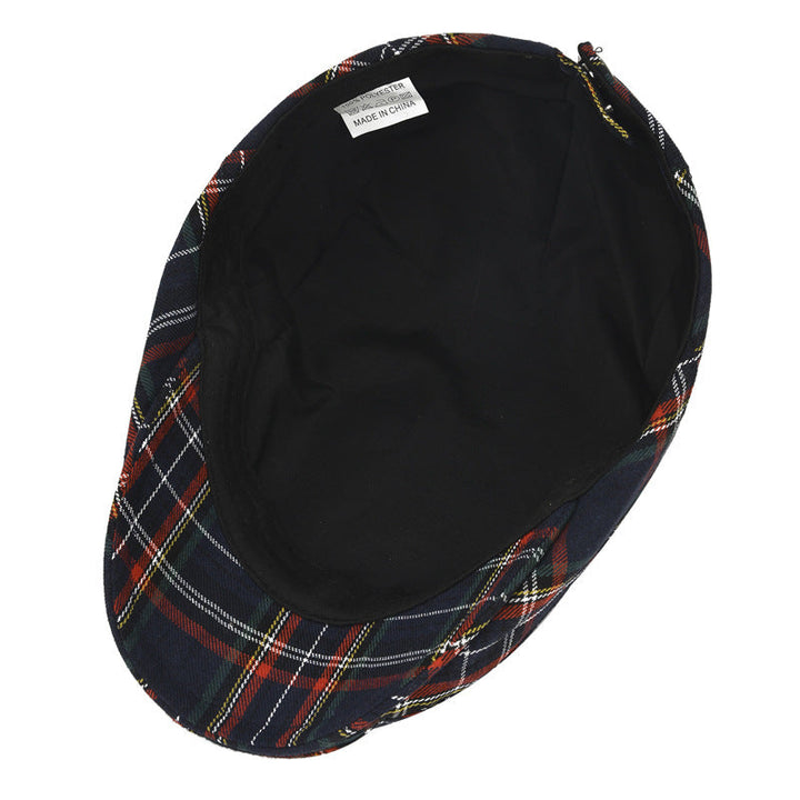 Vallen - Vintage Plaid Beret Cap
