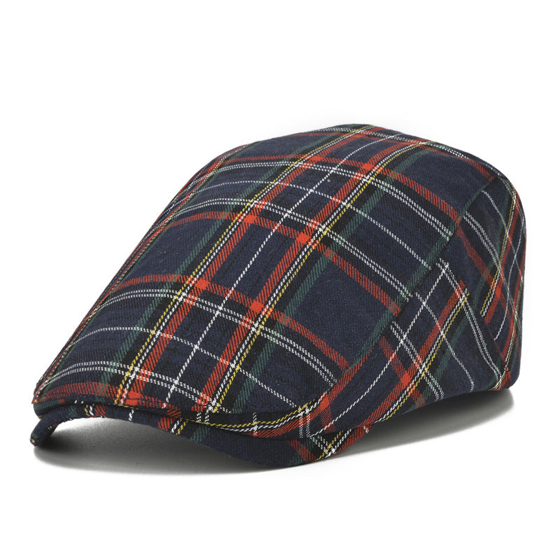 Vallen - Vintage Plaid Beret Cap