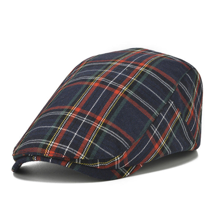 Vallen - Vintage Plaid Beret Cap
