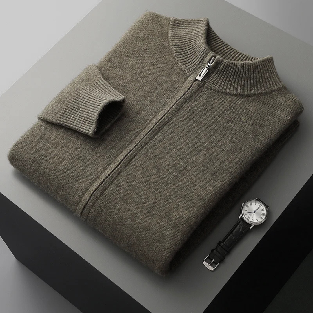 The Thornhill Cashmere Sweater – Men's 100% Soft Luxury Wool Zip Cardigan