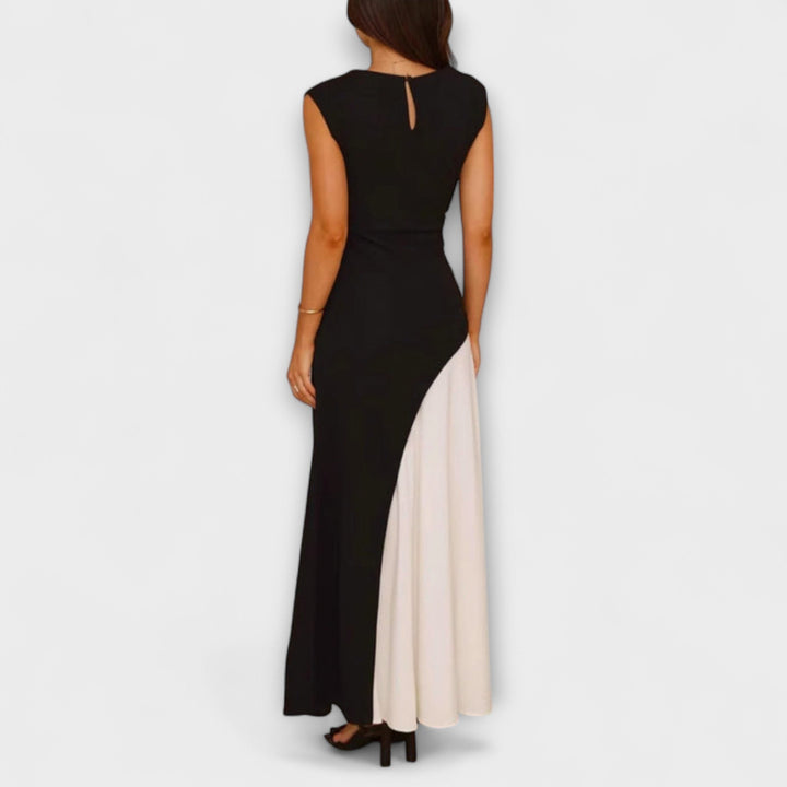 Isabel - Chic Monochrome Color Block Dress for Every Occasion