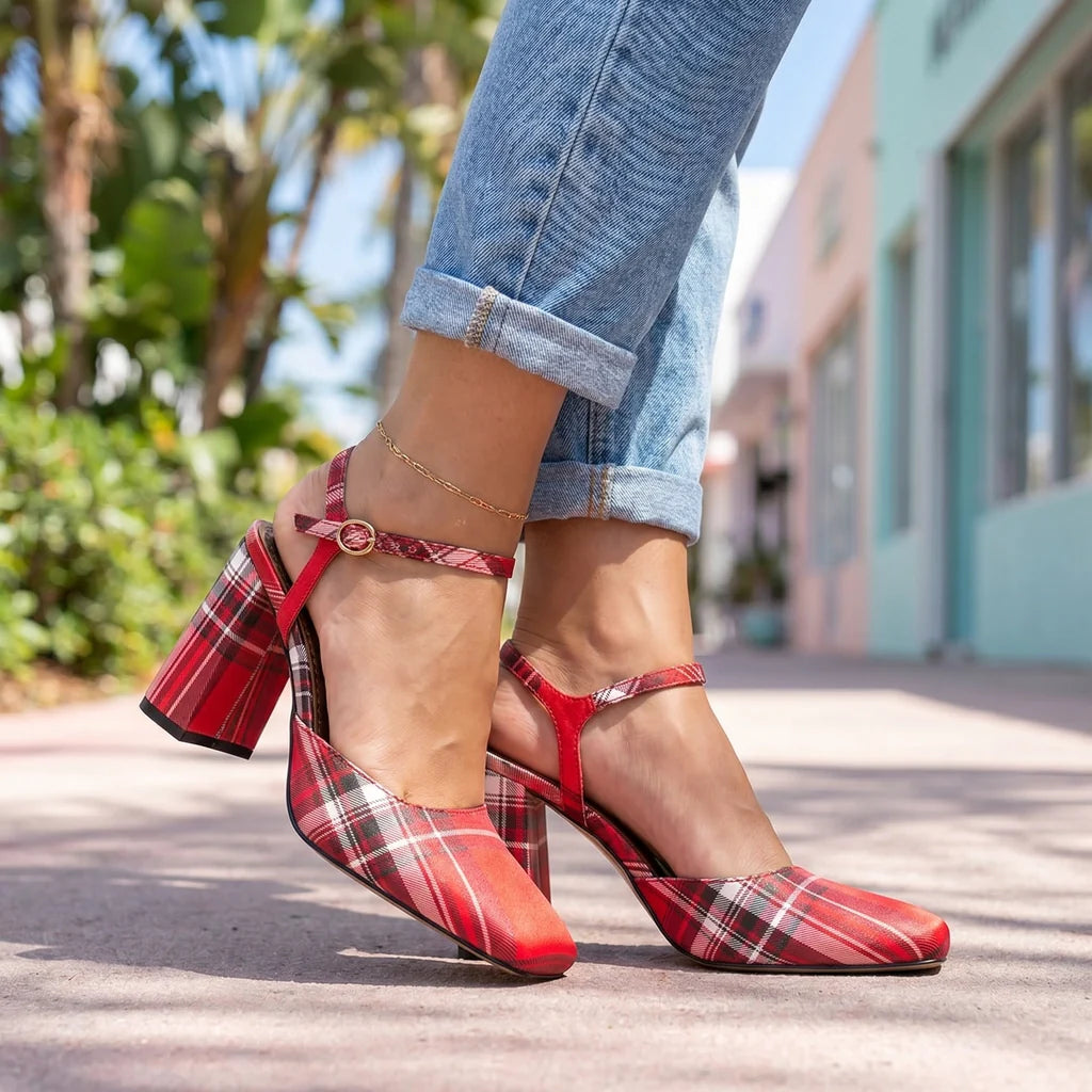 Scarlett Tartan Heels