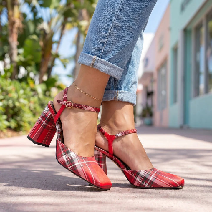 Scarlett Tartan Heels