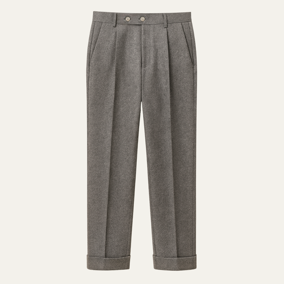 The Lakeshore Men’s High Waisted Wool Slim Fit Tailored Dress Pants
