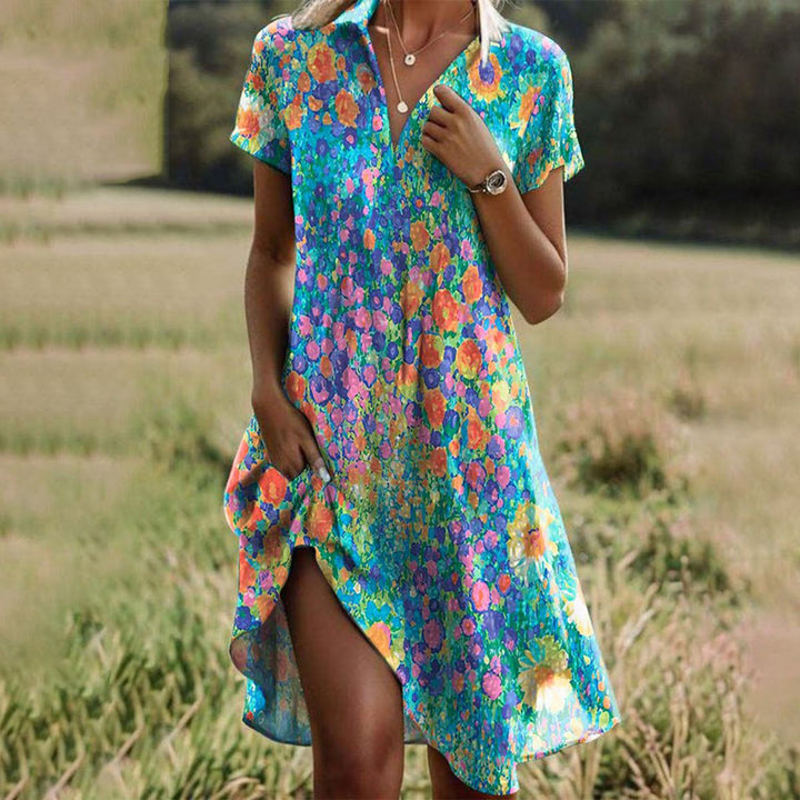 Laila | Floral V-Neck Midi Dress