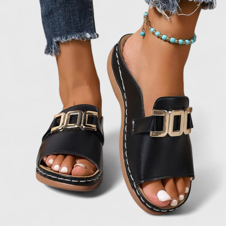 Joelle | Double Strap Slide Sandals