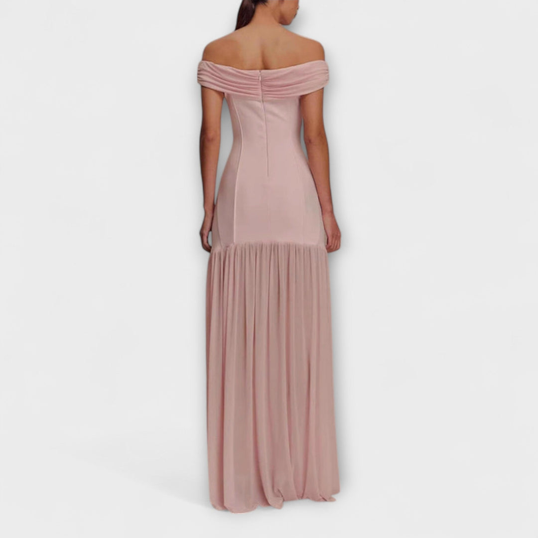 Floral Embellished Strapless Maxi Dress for Events