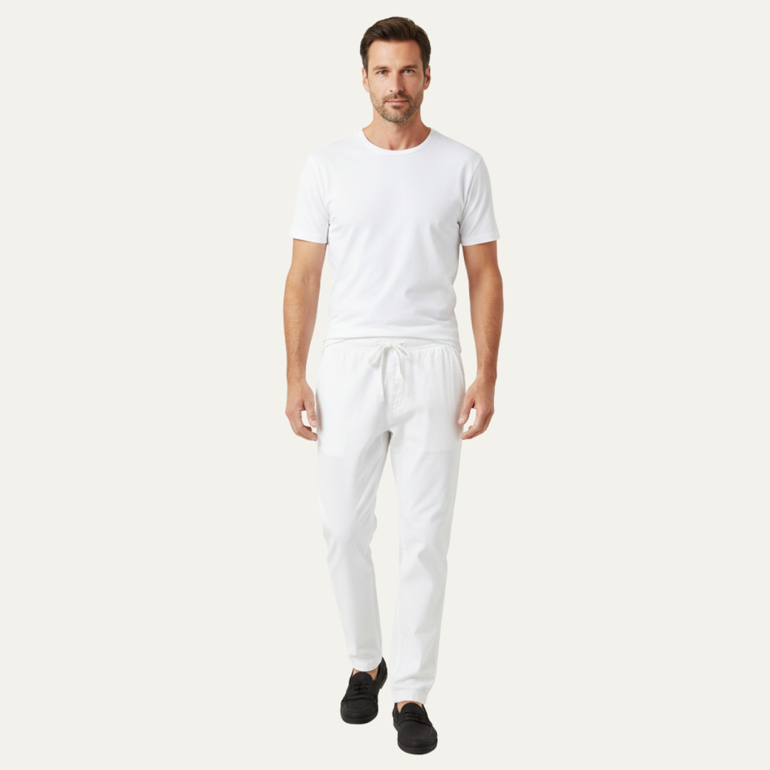The Meadowwater Men’s Loose Fit Cotton Linen Drawstring Pants