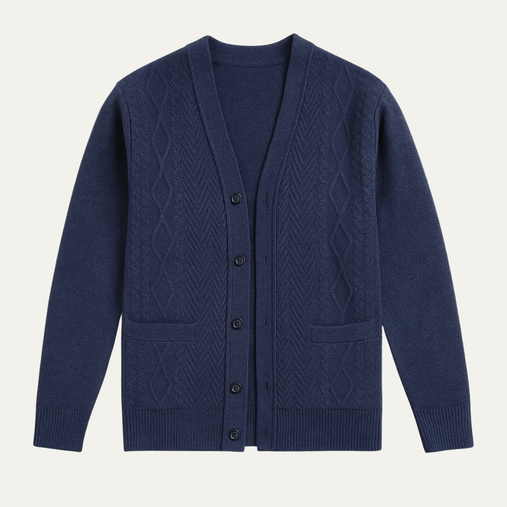 The Caprera Men’s V Neck Button Up Casual Knitted Cardigan