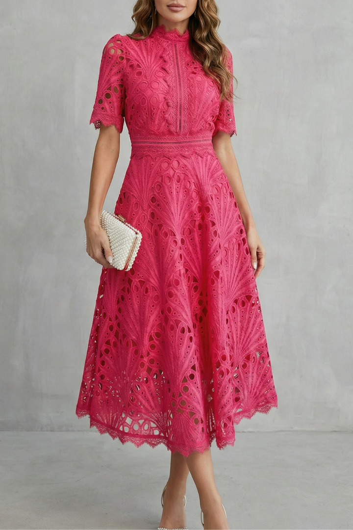 Lace | Floral Embroidered Midi Dress