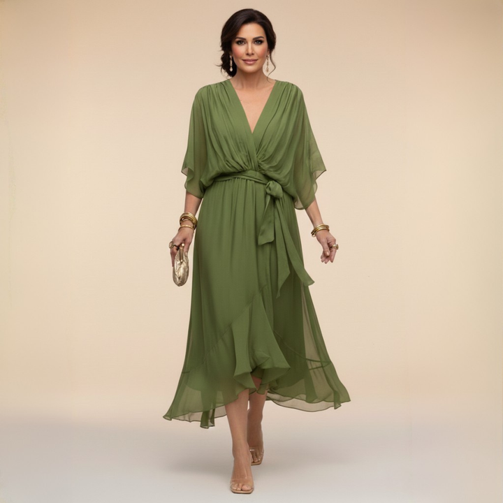 Monica | Flowing V-Neck Midi Dress