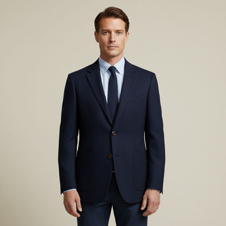 The Gravedona Men’s Office Herringbone Single Breasted Wool Tweed Blazer Jacket