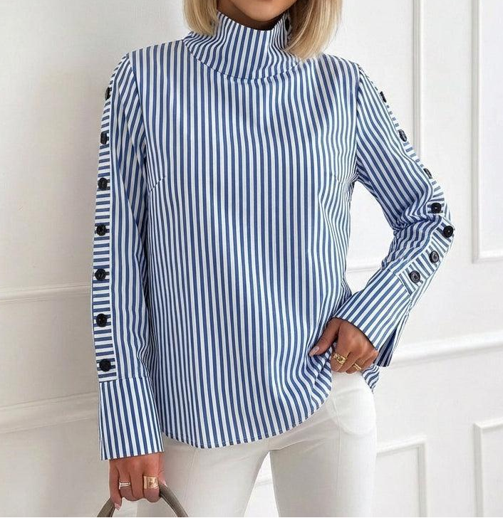 Lea | Classic Striped Long Sleeve Blouse