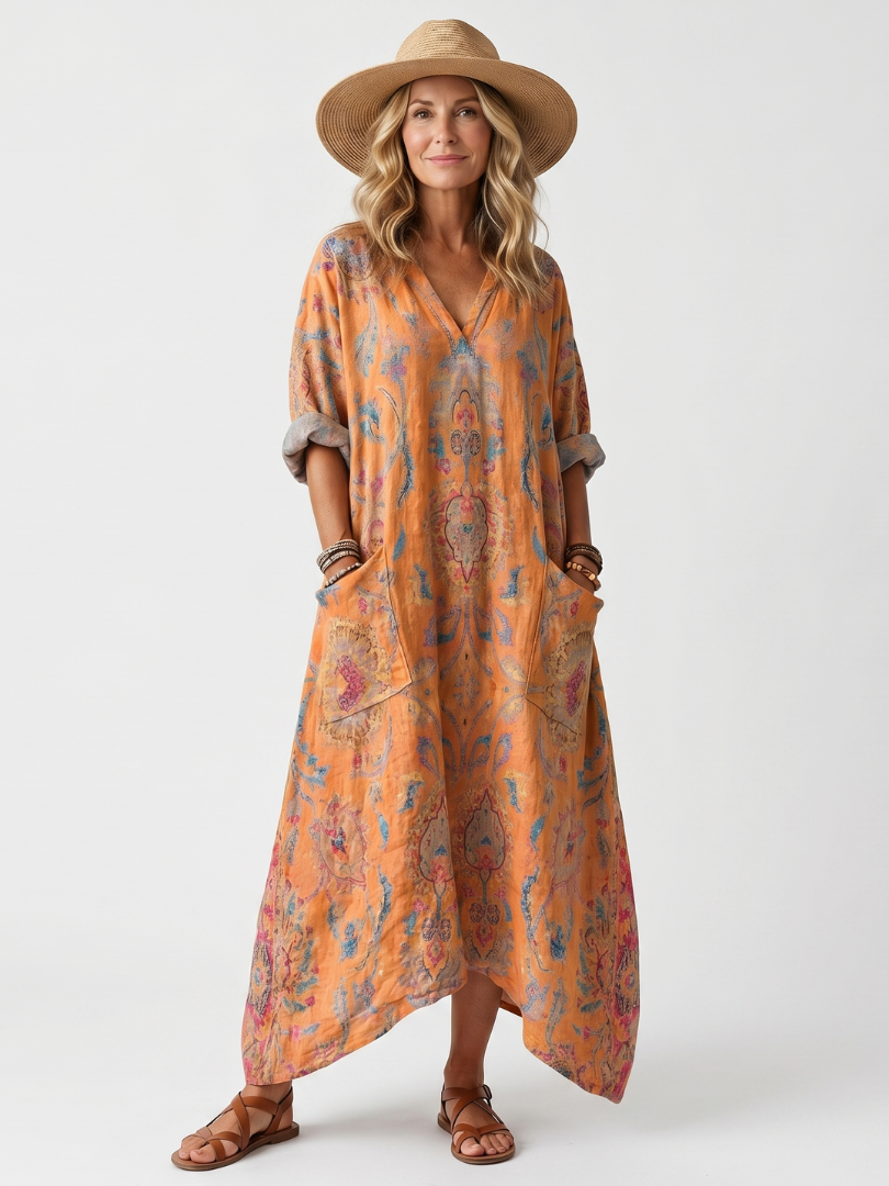 Lorena | Printed Pocket Midi Dress