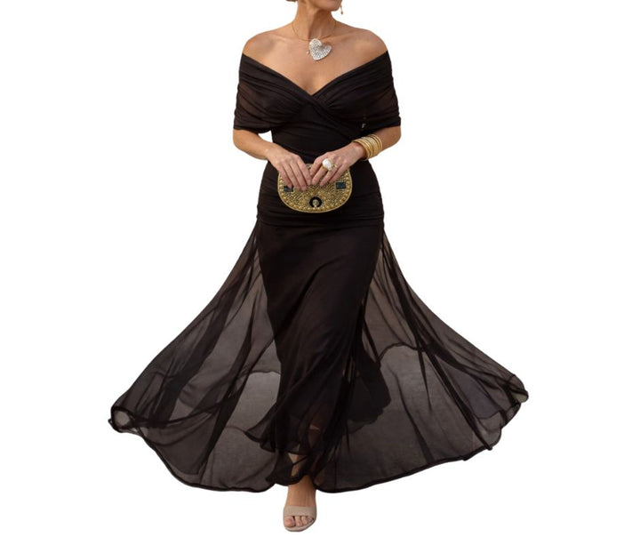 Lydia | Off-Shoulder Flowing Maxi Dress