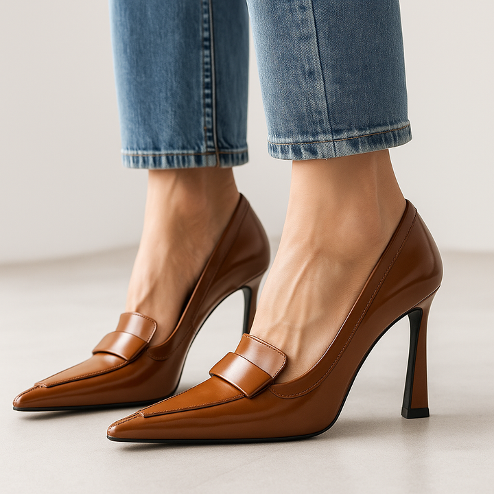 Leah | Pointed-Toe Block Heel Pumps