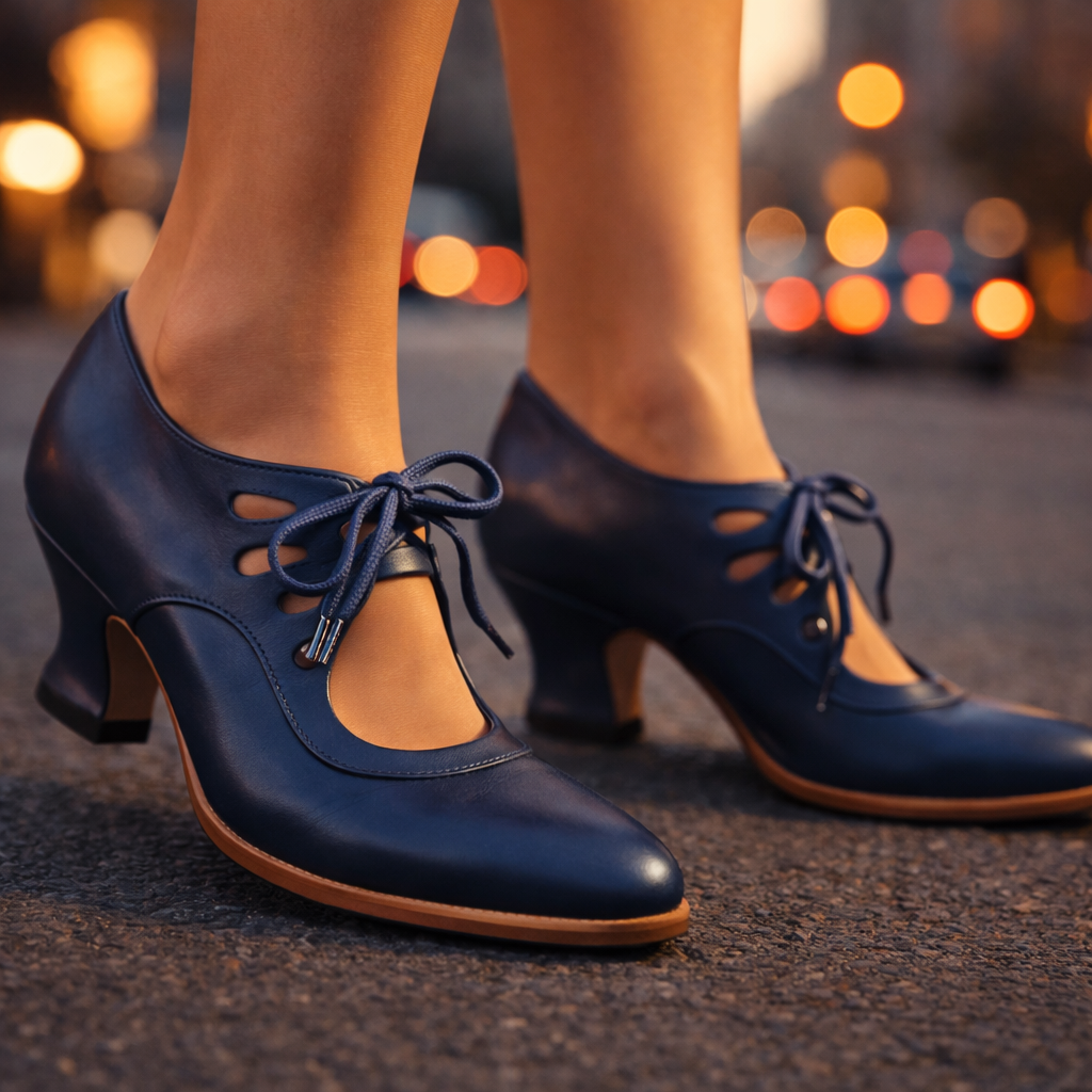 Alicia | Lace-Up Block Heel Pumps