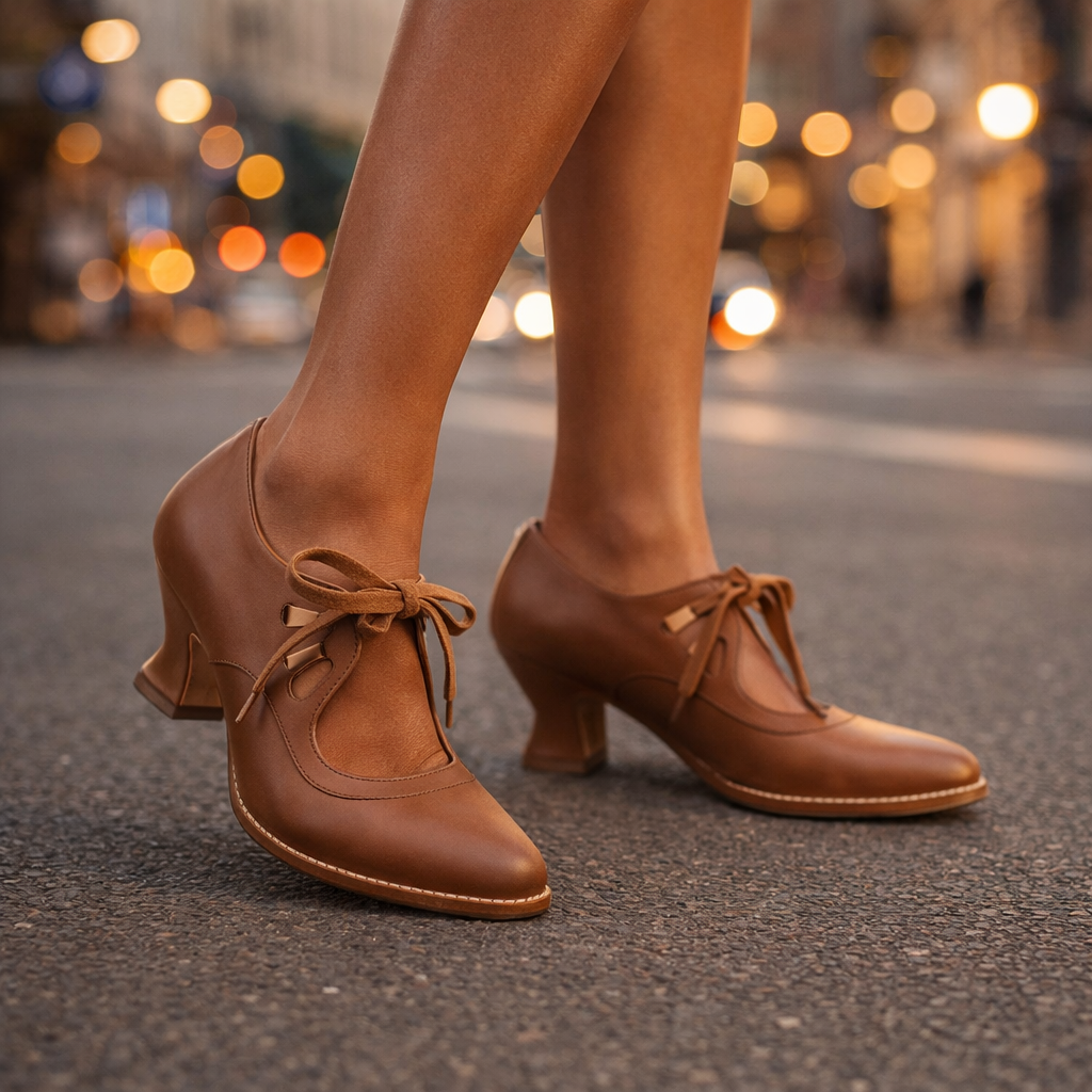 Alicia | Lace-Up Block Heel Pumps