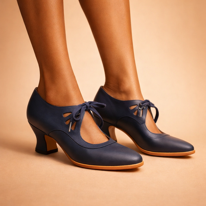 Alicia | Lace-Up Block Heel Pumps