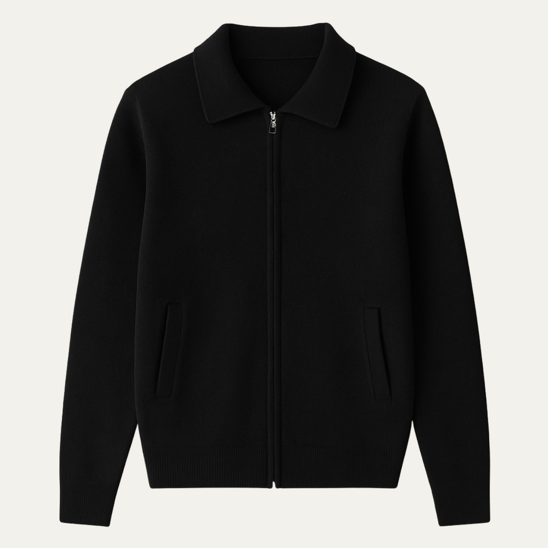 The Roma Men's Luxury Knitted Wool Zip Cardigan