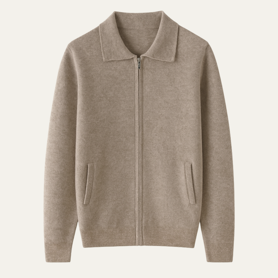 The Roma Men's Luxury Knitted Wool Zip Cardigan