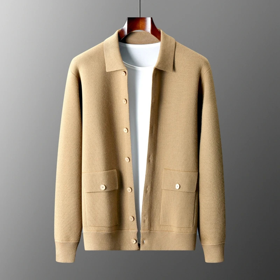 The Whitestone Cardigan – Men's 100% Merino Wool Knit Cardigan