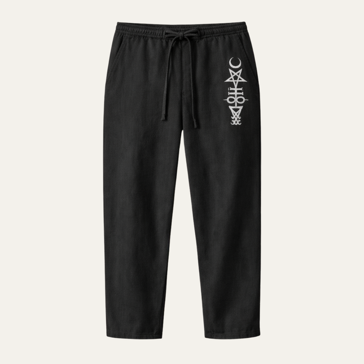 The Maplehill Men’s Casual Relaxed Fit Linen Wide Leg Drawstring Pants