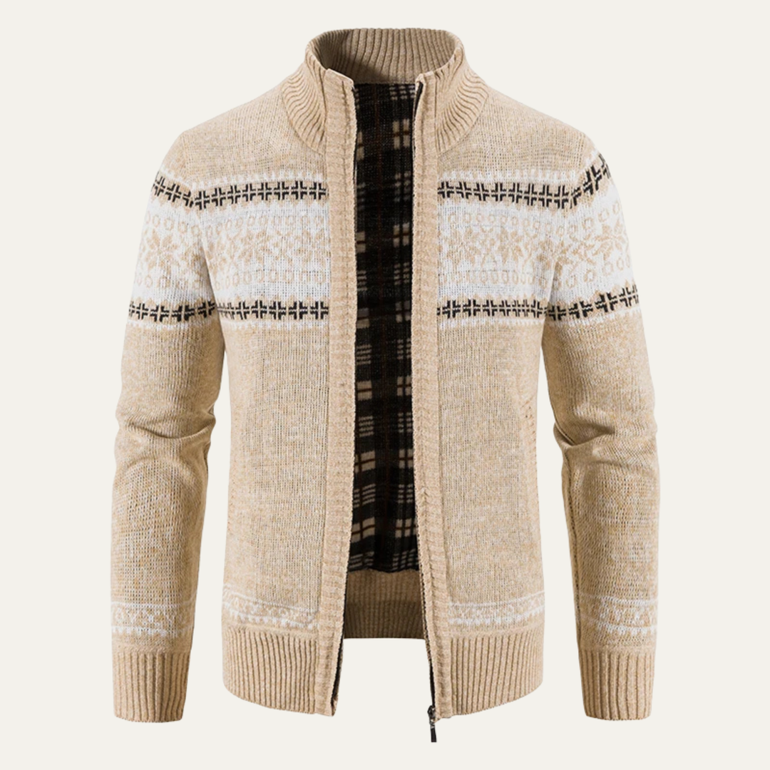 The Taranto Men’s Warm Knitted Wool Blend Zip Cardigan