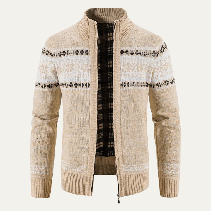 The Taranto Men’s Warm Knitted Wool Blend Zip Cardigan