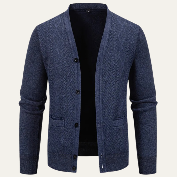 The Caprera Men’s V Neck Button Up Casual Knitted Cardigan
