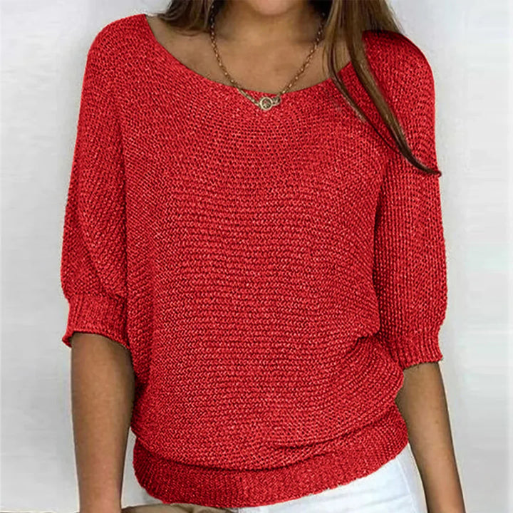 Renata | Textured Relaxed Neck Sweater