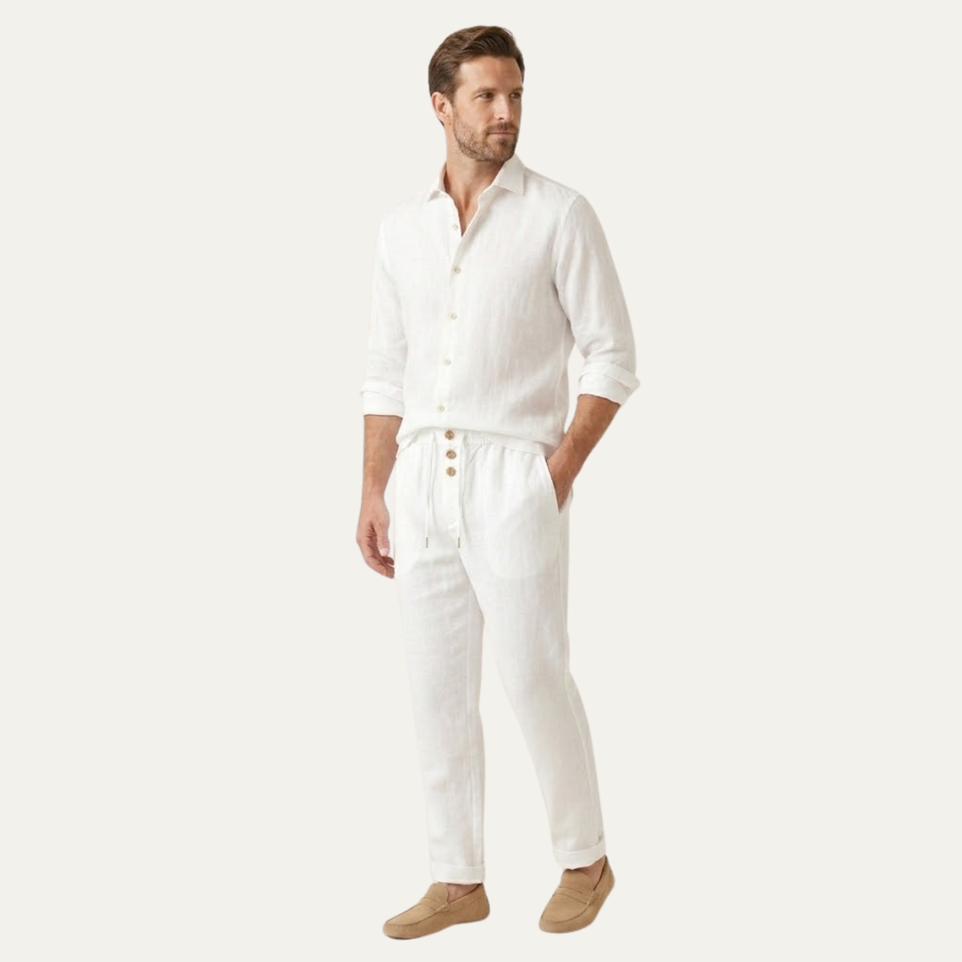 The Glenhaven Hill Men’s Breathable Straight Leg Cotton Linen Pants