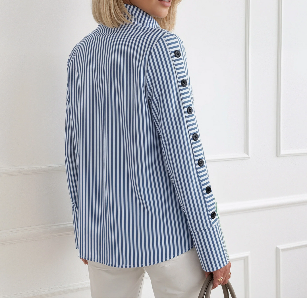 Lea | Classic Striped Long Sleeve Blouse