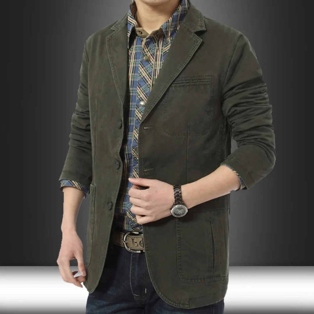 The Siracusa Men’s Casual Lightweight Slim Fit Cotton Blazer