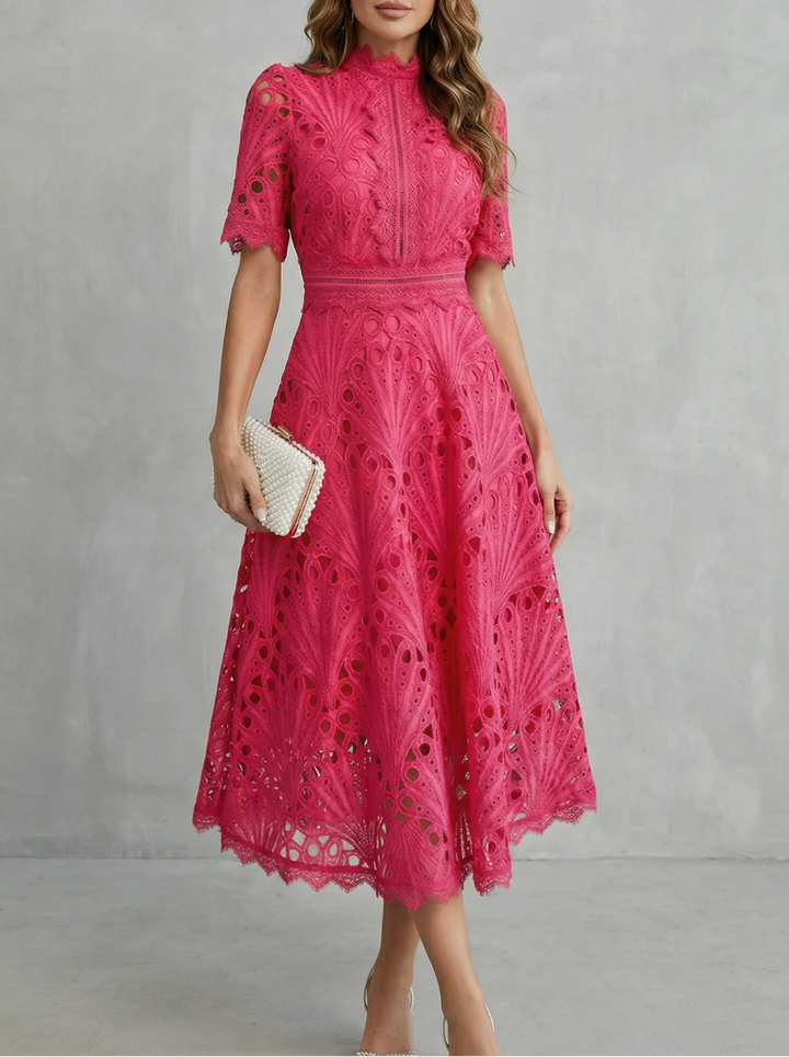 Lace | Floral Embroidered Midi Dress