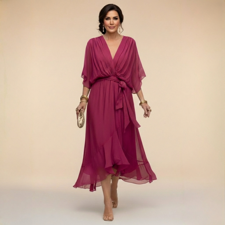Monica | Flowing V-Neck Midi Dress