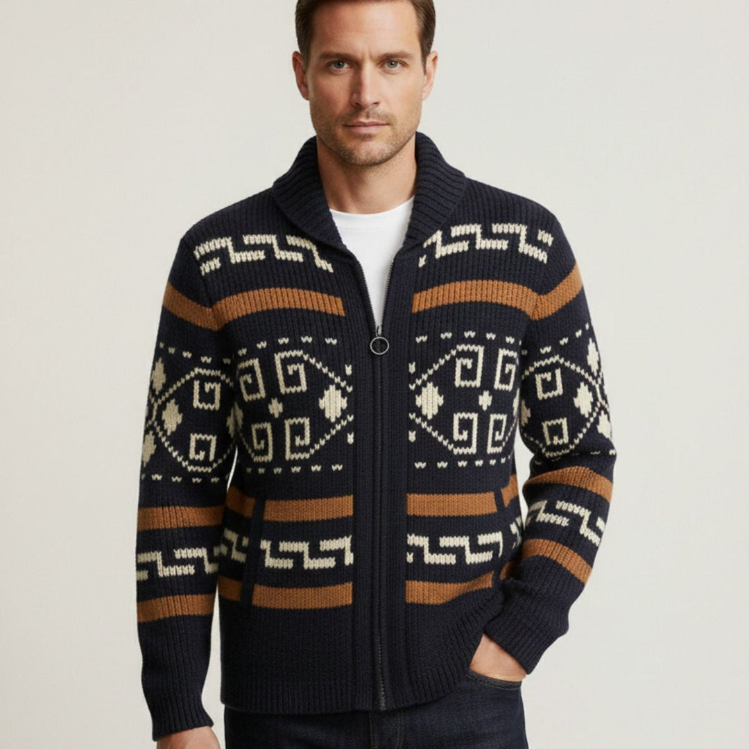 The Orvieto Men’s Vintage Thick Winter Shawl Collar Knit Cardigan