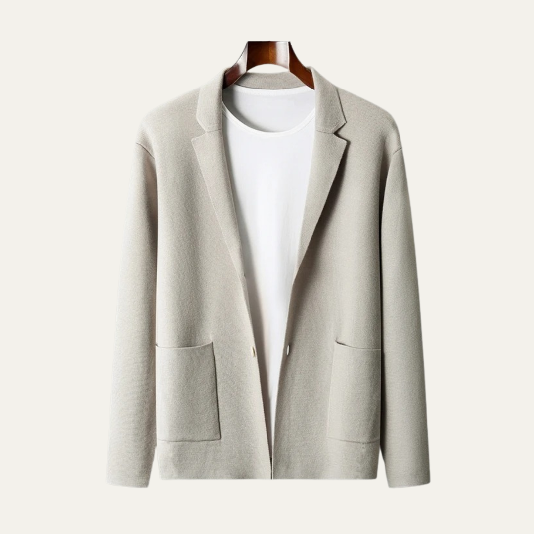 The Salerno Men’s Casual Knit Open Front Blazer Cardigan