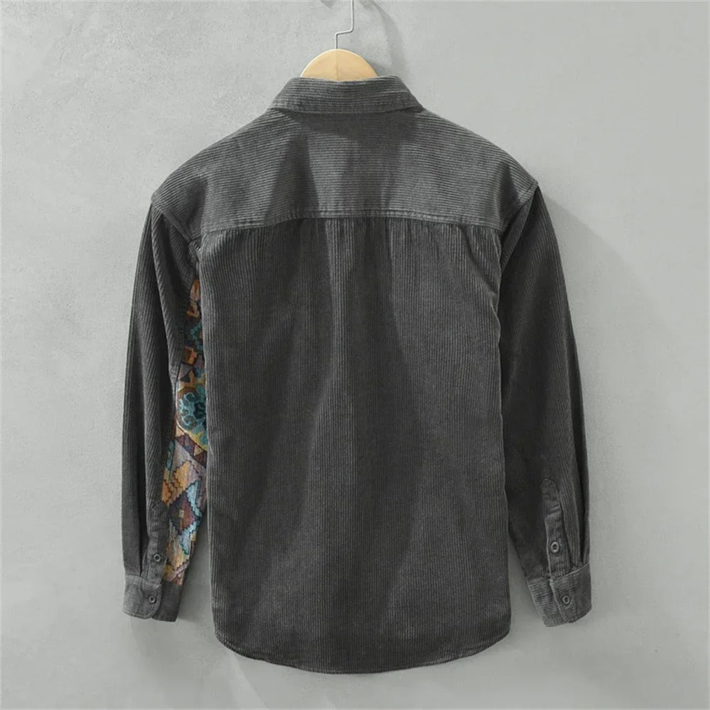 Mercer - Textured Patchwork Button-Up Shirt