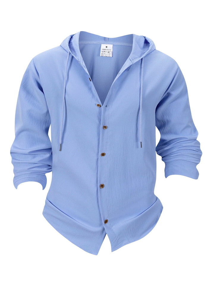 Denzel - Casual Outdoor Hooded Button Shirt